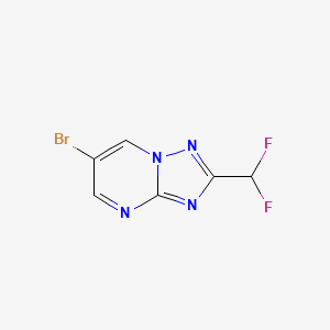 molecular formula C6H3BrF2N4 B2766218 6-Bromo-2-(difluoromethyl)-[1,2,4]triazolo[1,5-a]pyrimidine CAS No. 2248401-04-7