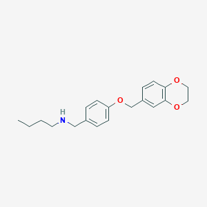 molecular formula C20H25NO3 B276622 N-butyl-N-[4-(2,3-dihydro-1,4-benzodioxin-6-ylmethoxy)benzyl]amine 