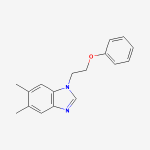molecular formula C17H18N2O B2766226 5,6-Dimethyl-1-(2-phenoxy-ethyl)-1H-benzoimidazole CAS No. 637745-26-7