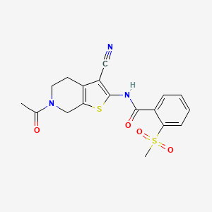N-(6-acetyl-3-cyano-5,7-dihydro-4H-thieno[2,3-c]pyridin-2-yl)-2-methylsulfonylbenzamide