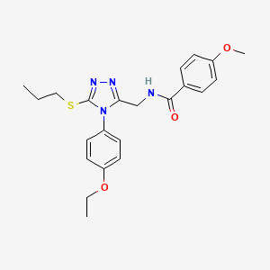 molecular formula C22H26N4O3S B2766238 N-((4-(4-ethoxyphenyl)-5-(propylthio)-4H-1,2,4-triazol-3-yl)methyl)-4-methoxybenzamide CAS No. 476434-81-8
