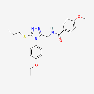 molecular formula C22H26N4O3S B2766238 N-((4-(4-乙氧基苯基)-5-(丙基硫基)-4H-1,2,4-三唑-3-基)甲基)-4-甲氧基苯甲酰胺 CAS No. 476434-81-8