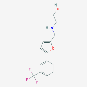 molecular formula C14H14F3NO2 B276624 2-[({5-[3-(Trifluoromethyl)phenyl]-2-furyl}methyl)amino]ethanol 