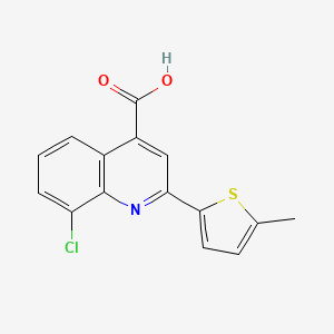 molecular formula C15H10ClNO2S B2766247 8-氯-2-(5-甲硫代吡啶-2-基)喹啉-4-甲酸 CAS No. 725221-34-1