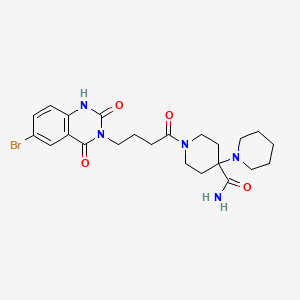 molecular formula C23H30BrN5O4 B2766249 1-[4-(6-bromo-2,4-dioxo-1H-quinazolin-3-yl)butanoyl]-4-piperidin-1-ylpiperidine-4-carboxamide CAS No. 958613-23-5