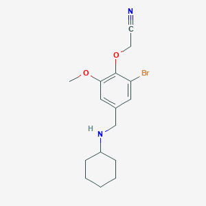 molecular formula C16H21BrN2O2 B276626 {2-Bromo-4-[(cyclohexylamino)methyl]-6-methoxyphenoxy}acetonitrile 