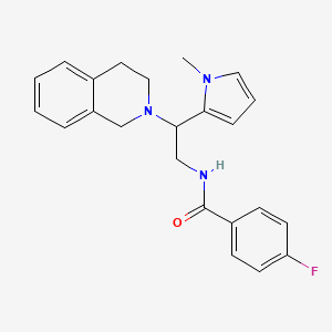 molecular formula C23H24FN3O B2766267 N-(2-(3,4-二氢异喹啉-2(1H)-基)-2-(1-甲基-1H-吡咯-2-基)乙基)-4-氟苯甲酰胺 CAS No. 1049459-78-0