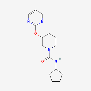 molecular formula C15H22N4O2 B2766273 N-环戊基-3-(嘧啶-2-氧基)哌啶-1-羧酰胺 CAS No. 2034272-90-5