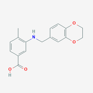 molecular formula C17H17NO4 B276628 3-[(2,3-Dihydro-1,4-benzodioxin-6-ylmethyl)amino]-4-methylbenzoic acid 
