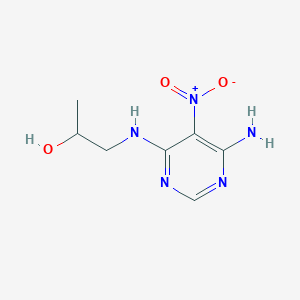 molecular formula C7H11N5O3 B2766282 1-((6-Amino-5-nitropyrimidin-4-yl)amino)propan-2-ol CAS No. 85446-52-2