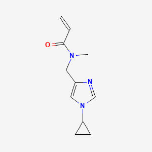 molecular formula C11H15N3O B2766292 N-[(1-Cyclopropylimidazol-4-yl)methyl]-N-methylprop-2-enamide CAS No. 2411287-80-2