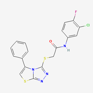 N-(3-chloro-4-fluorophenyl)-2-((5-phenylthiazolo[2,3-c][1,2,4]triazol-3-yl)thio)acetamide
