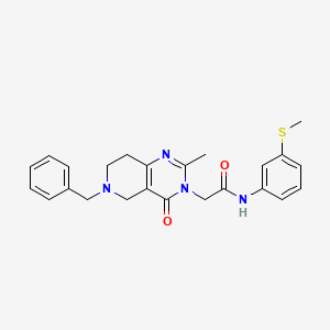 molecular formula C24H26N4O2S B2766297 2-(6-苄基-2-甲基-4-氧代-5,6,7,8-四氢吡啶并[4,3-d]嘧啶-3(4H)-基)-N-(3-(甲硫基)苯基)乙酰胺 CAS No. 1251683-61-0