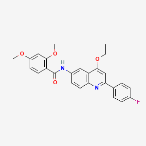 molecular formula C26H23FN2O4 B2766304 2-chloro-5-[(diethylamino)sulfonyl]-N-(4-isopropoxybenzyl)benzamide CAS No. 1359501-26-0