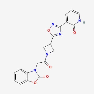 3-(2-oxo-2-(3-(3-(2-oxo-1,2-dihydropyridin-3-yl)-1,2,4-oxadiazol-5-yl)azetidin-1-yl)ethyl)benzo[d]oxazol-2(3H)-one
