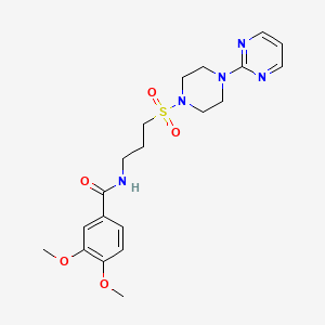 3,4-dimethoxy-N-(3-((4-(pyrimidin-2-yl)piperazin-1-yl)sulfonyl)propyl)benzamide