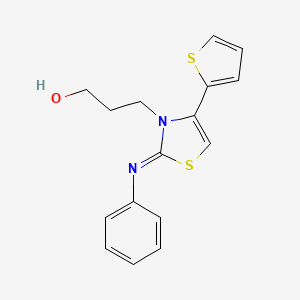 (Z)-3-(2-(phenylimino)-4-(thiophen-2-yl)thiazol-3(2H)-yl)propan-1-ol