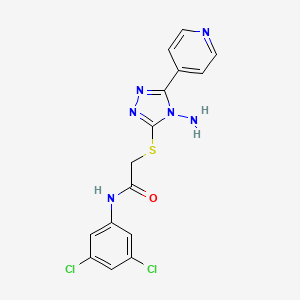 molecular formula C15H12Cl2N6OS B2766320 2-{[4-氨基-5-(吡啶-4-基)-4H-1,2,4-三唑-3-基]硫代}-N-(3,5-二氯苯基)乙酰胺 CAS No. 678548-24-8