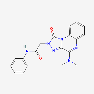 molecular formula C19H18N6O2 B2766322 2-(4-(二甲基氨基)-1-氧代-[1,2,4]三唑并[4,3-a]喹啉-2(1H)-基)-N-苯基乙酰胺 CAS No. 1243062-15-8