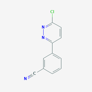 molecular formula C11H6ClN3 B2766326 3-(6-Chloropyridazin-3-yl)benzonitrile CAS No. 99708-49-3