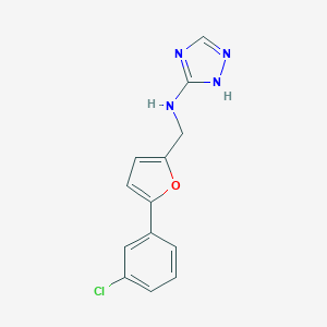 molecular formula C13H11ClN4O B276633 N-{[5-(3-chlorophenyl)-2-furyl]methyl}-N-(1H-1,2,4-triazol-3-yl)amine 