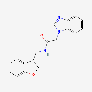 molecular formula C18H17N3O2 B2766330 2-(1H-1,3-苯并二氮唑-1-基)-N-[(2,3-二氢-1-苯并呋喃-3-基)甲基]乙酰胺 CAS No. 2097919-42-9