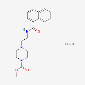 molecular formula C19H24ClN3O3 B2766335 盐酸甲基4-(2-(1-萘酰胺)乙基)哌嗪-1-羧酸甲酯 CAS No. 1351607-14-1