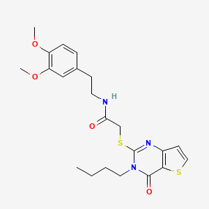 B2766344 2-(3-butyl-4-oxothieno[3,2-d]pyrimidin-2-yl)sulfanyl-N-[2-(3,4-dimethoxyphenyl)ethyl]acetamide CAS No. 440328-64-3