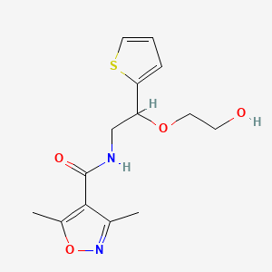 molecular formula C14H18N2O4S B2766347 N-(2-(2-羟基乙氧基)-2-(噻吩-2-基)乙基)-3,5-二甲基异噁唑-4-羧酰胺 CAS No. 2034615-28-4