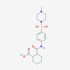 molecular formula C19H27N3O5S B2766348 2-((4-((4-甲基哌嗪-1-基)磺酰)苯基)氨基)环己烷甲酸 CAS No. 801225-22-9
