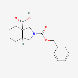 molecular formula C17H21NO4 B2766353 (3As,7aS)-2-phenylmethoxycarbonyl-3,4,5,6,7,7a-hexahydro-1H-isoindole-3a-carboxylic acid CAS No. 1037368-18-5