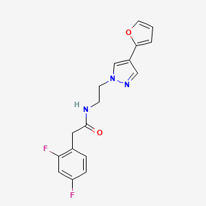 molecular formula C17H15F2N3O2 B2766355 2-(2,4-二氟苯基)-N-(2-(4-(呋喃-2-基)-1H-嘧啶-1-基)乙基)乙酰胺 CAS No. 2034327-49-4