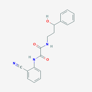 molecular formula C18H17N3O3 B2766356 N1-(2-cyanophenyl)-N2-(3-hydroxy-3-phenylpropyl)oxalamide CAS No. 1448066-12-3