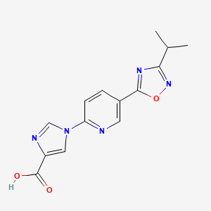 1-{5-[3-(propan-2-yl)-1,2,4-oxadiazol-5-yl]pyridin-2-yl}-1H-imidazole-4-carboxylic acid