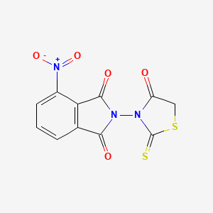 molecular formula C11H5N3O5S2 B2766365 4-nitro-2-(4-oxo-2-thioxo-1,3-thiazolidin-3-yl)-1H-isoindole-1,3(2H)-dione CAS No. 326004-64-2