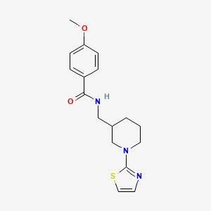 molecular formula C17H21N3O2S B2766368 4-甲氧基-N-((1-(噻唑-2-基)哌啶-3-基)甲基)苯甲酰胺 CAS No. 1705924-70-4