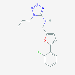 molecular formula C15H16ClN5O B276637 N-{[5-(2-chlorophenyl)furan-2-yl]methyl}-1-propyl-1H-tetrazol-5-amine 