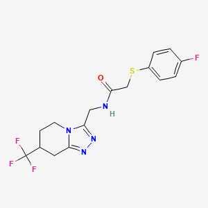 2-((4-fluorophenyl)thio)-N-((7-(trifluoromethyl)-5,6,7,8-tetrahydro-[1,2,4]triazolo[4,3-a]pyridin-3-yl)methyl)acetamide