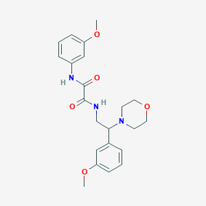 molecular formula C22H27N3O5 B2766396 N1-(3-methoxyphenyl)-N2-(2-(3-methoxyphenyl)-2-morpholinoethyl)oxalamide CAS No. 941932-78-1
