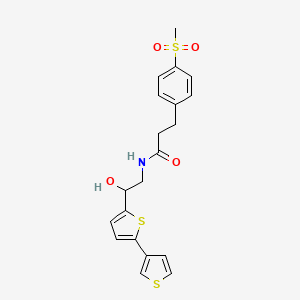molecular formula C20H21NO4S3 B2766397 N-(2-{[2,3'-bithiophene]-5-yl}-2-hydroxyethyl)-3-(4-methanesulfonylphenyl)propanamide CAS No. 2319719-02-1