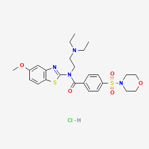 molecular formula C25H33ClN4O5S2 B2766399 N-(2-(diethylamino)ethyl)-N-(5-methoxybenzo[d]thiazol-2-yl)-4-(morpholinosulfonyl)benzamide hydrochloride CAS No. 1321845-64-0