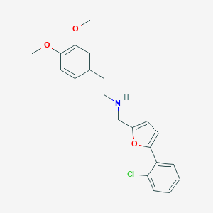 molecular formula C21H22ClNO3 B276641 N-{[5-(2-chlorophenyl)-2-furyl]methyl}-2-(3,4-dimethoxyphenyl)ethanamine 