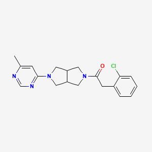 molecular formula C19H21ClN4O B2766413 2-(2-Chlorophenyl)-1-[2-(6-methylpyrimidin-4-yl)-1,3,3a,4,6,6a-hexahydropyrrolo[3,4-c]pyrrol-5-yl]ethanone CAS No. 2380141-09-1