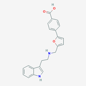 molecular formula C22H20N2O3 B276642 4-[5-({[2-(1H-indol-3-yl)ethyl]amino}methyl)-2-furyl]benzoic acid 