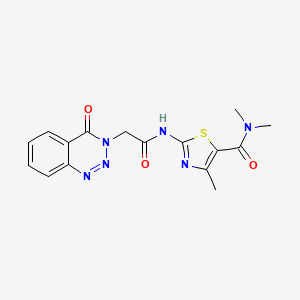 molecular formula C16H16N6O3S B2766420 N,N,4-trimethyl-2-(2-(4-oxobenzo[d][1,2,3]triazin-3(4H)-yl)acetamido)thiazole-5-carboxamide CAS No. 1207021-95-1