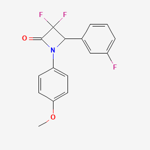 molecular formula C16H12F3NO2 B2766426 3,3-Difluoro-4-(3-fluorophenyl)-1-(4-methoxyphenyl)azetidin-2-one CAS No. 327082-89-3