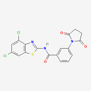 molecular formula C18H11Cl2N3O3S B2766430 N-(4,6-dichlorobenzo[d]thiazol-2-yl)-3-(2,5-dioxopyrrolidin-1-yl)benzamide CAS No. 897759-52-3