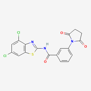 molecular formula C18H11Cl2N3O3S B2766430 N-(4,6-dichloro-1,3-benzothiazol-2-yl)-3-(2,5-dioxopyrrolidin-1-yl)benzamide CAS No. 897759-52-3