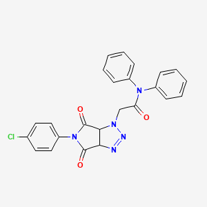 molecular formula C24H18ClN5O3 B2766433 2-[5-(4-氯苯基)-4,6-二氧代-4,5,6,6a-四氢吡咯并[3,4-d][1,2,3]三唑-1(3aH)-基]-N,N-二苯基乙酰胺 CAS No. 1052613-12-3