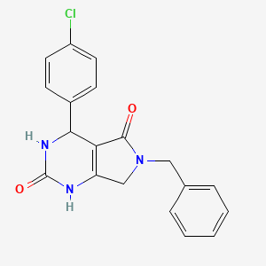 molecular formula C19H16ClN3O2 B2766434 6-苄基-4-(4-氯苯基)-3,4,6,7-四氢-1H-吡咯并[3,4-d]嘧啶-2,5-二酮 CAS No. 899736-26-6